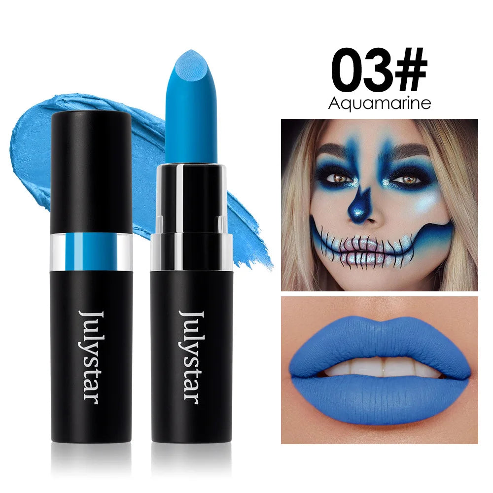 12-Color Waterproof Matte Lipstick – Bold Halloween Lip Color