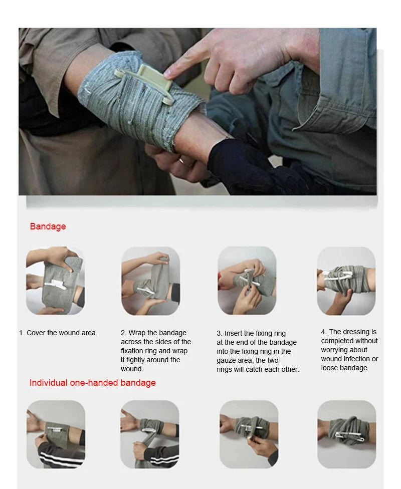 IFAK 4-inch Medical Trauma Kit, Israeli bandage, emergency safety protection, outdoor camping, hiking, wound first aid Peaceful Pleasures Health and Wellness