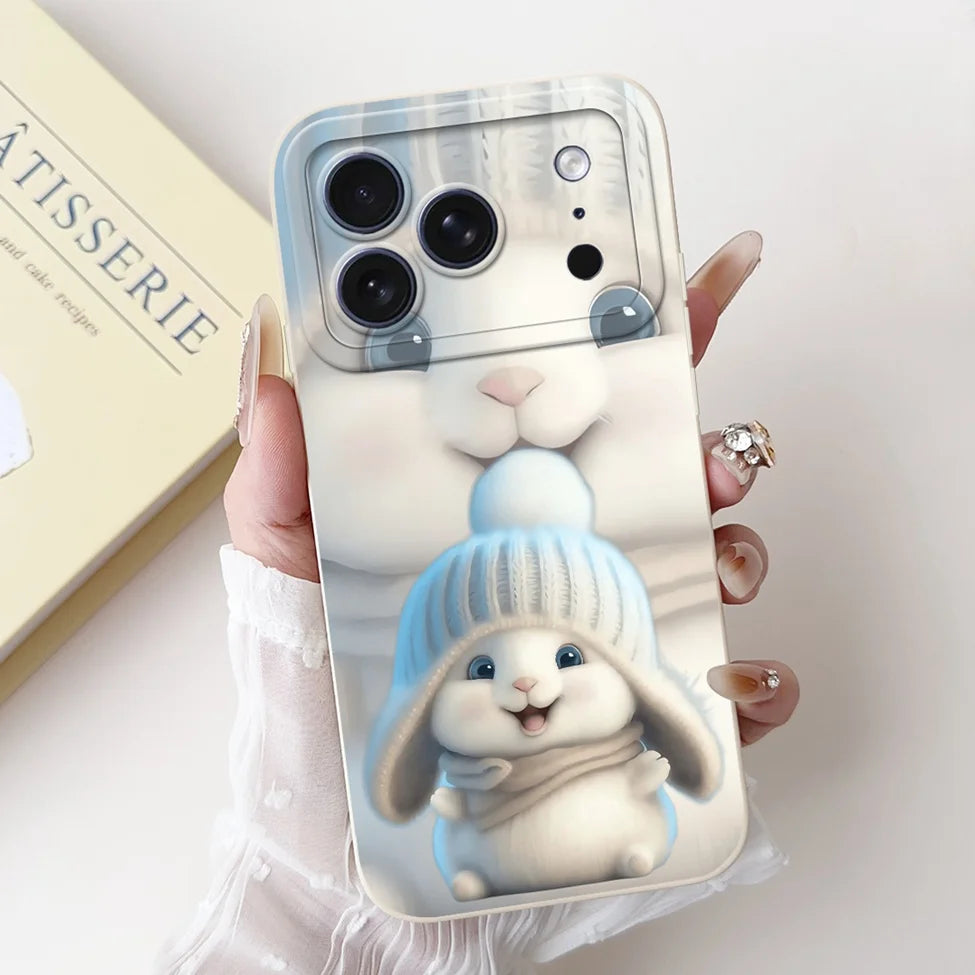 iPhone 17 Pro Silicone Case | Cute Kawaii Floral Painted Cover
