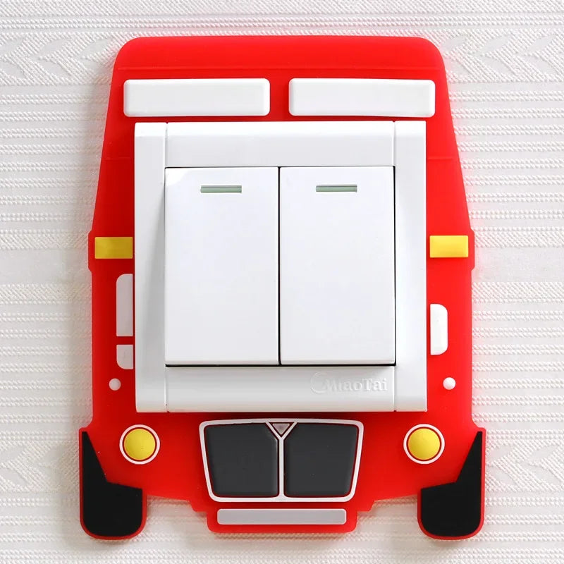 1pcs Children Bedroom Switch Stickers Home Decoration Luminous Silicone Switch Covers Kawaii Cartoon Animals Switch 3D Stickers Peaceful Pleasures Health and Wellness type11