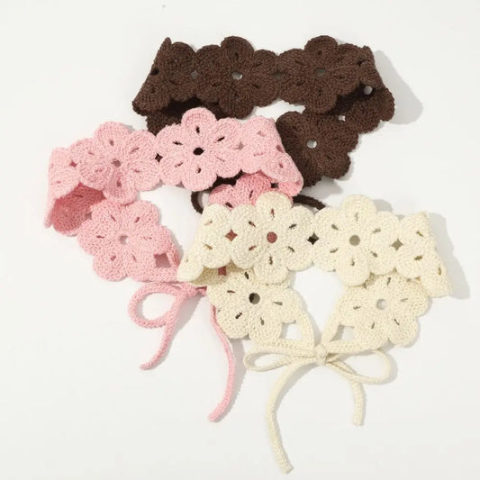 Crochet Flower Headband | Boho Floral Knit Hair Band for Women Crochet Hair Headband Peaceful Pleasures Health and Wellness