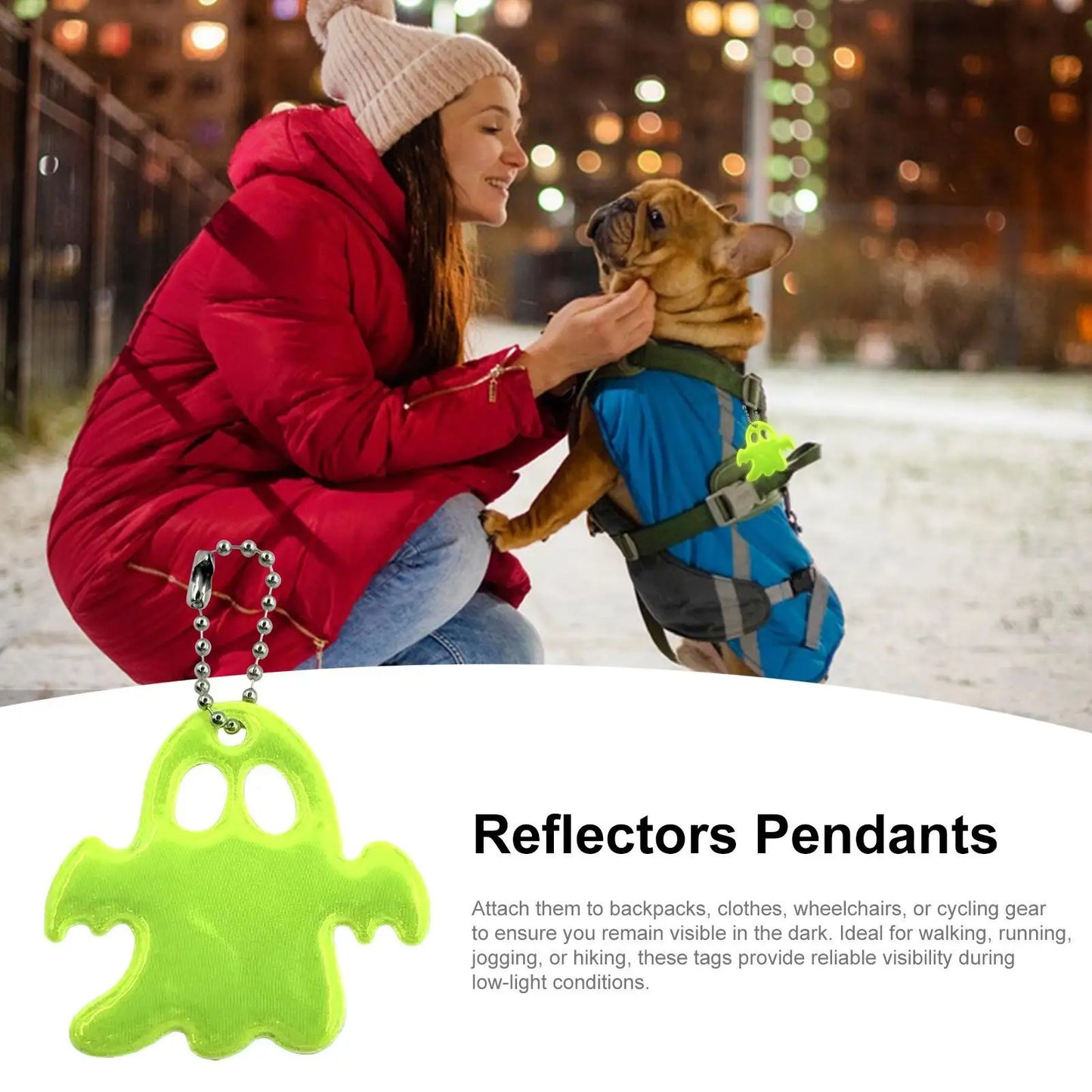 20-Pack Ghost Reflective Pendants | Backpack Safety Reflectors