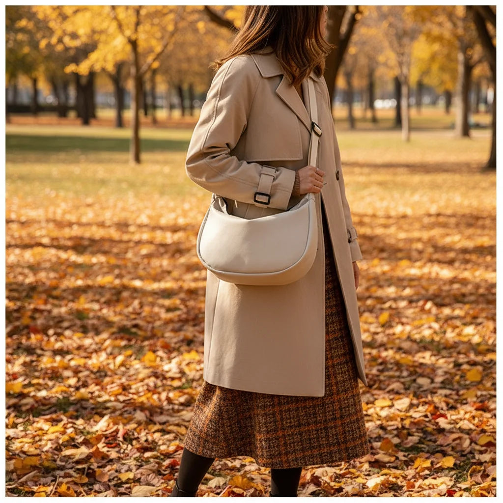 Women Oxford Cloth Crossbody Bag Large Capacity Adjustable Strap Simple Korean Style for Autumn Winter Fashion Peaceful Pleasures Health and Wellness