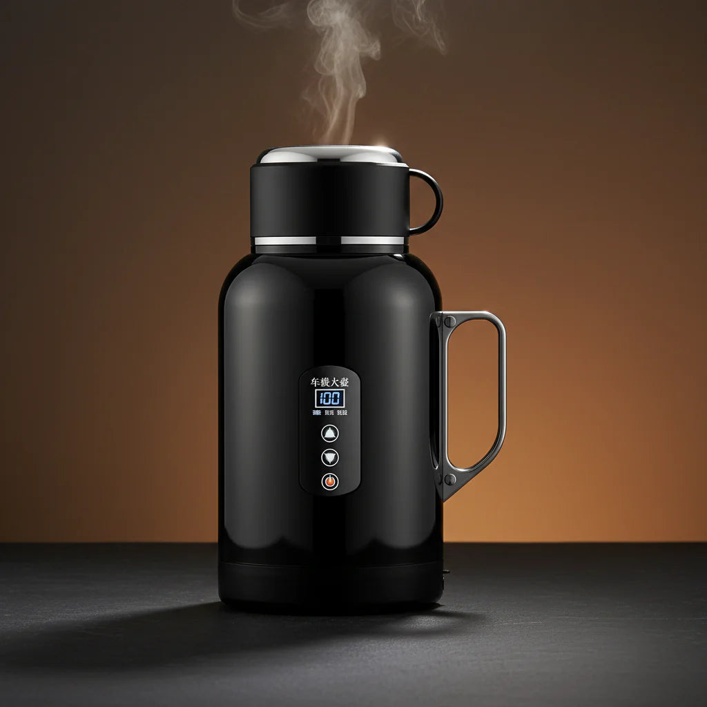 URGGU 12V/24V Car Electric Kettle 1500ml 304 Stainless Steel