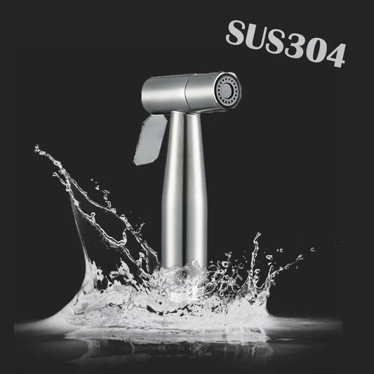 Baokemo Stainless Steel Portable Bathroom Outdoor Cleaning Booster Flushing Device Bathroom Seat Toilet Spray Gun shower set Peaceful Pleasures Health and Wellness