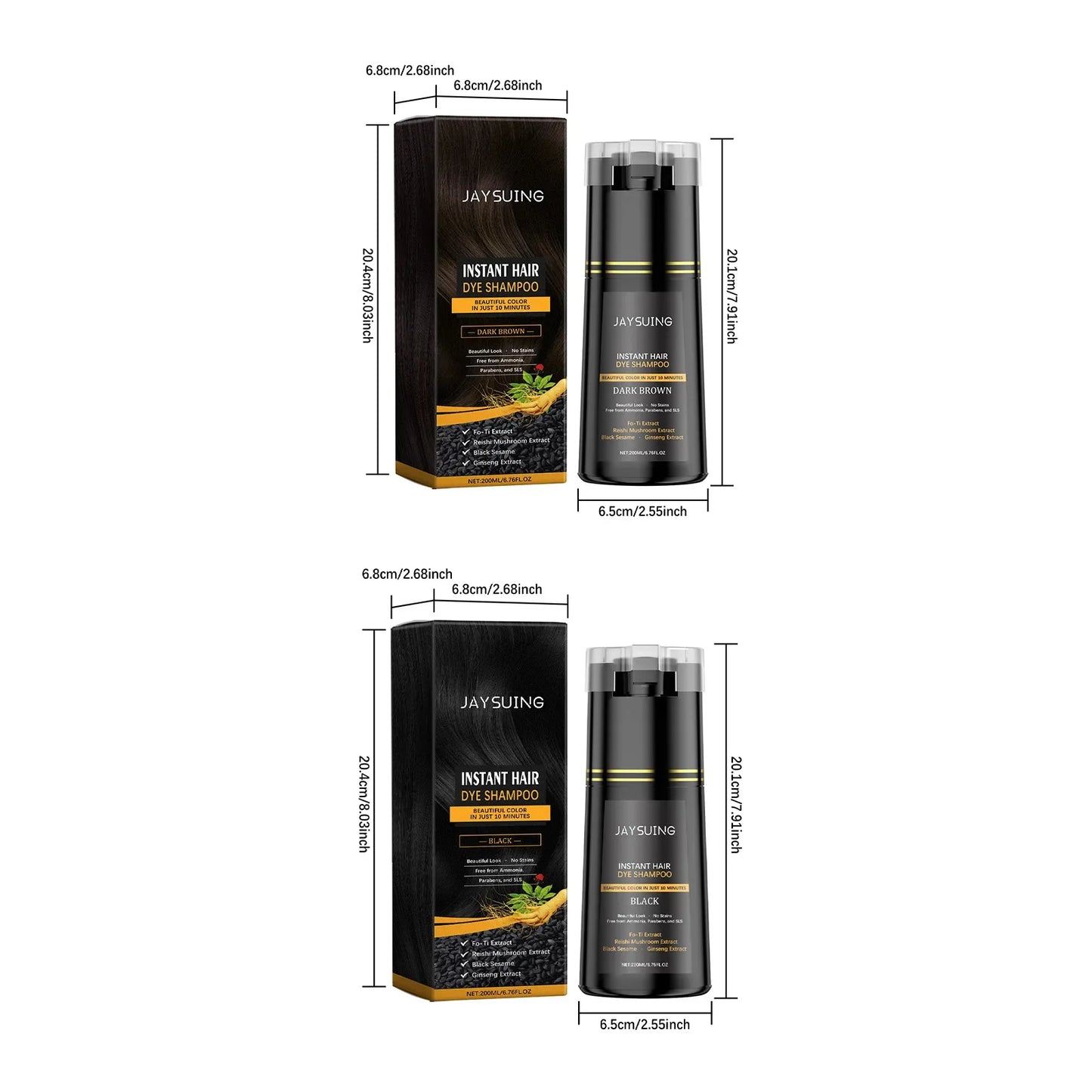 Polygonum Multiflorum Herbal Hair Dye Shampoo 200ml