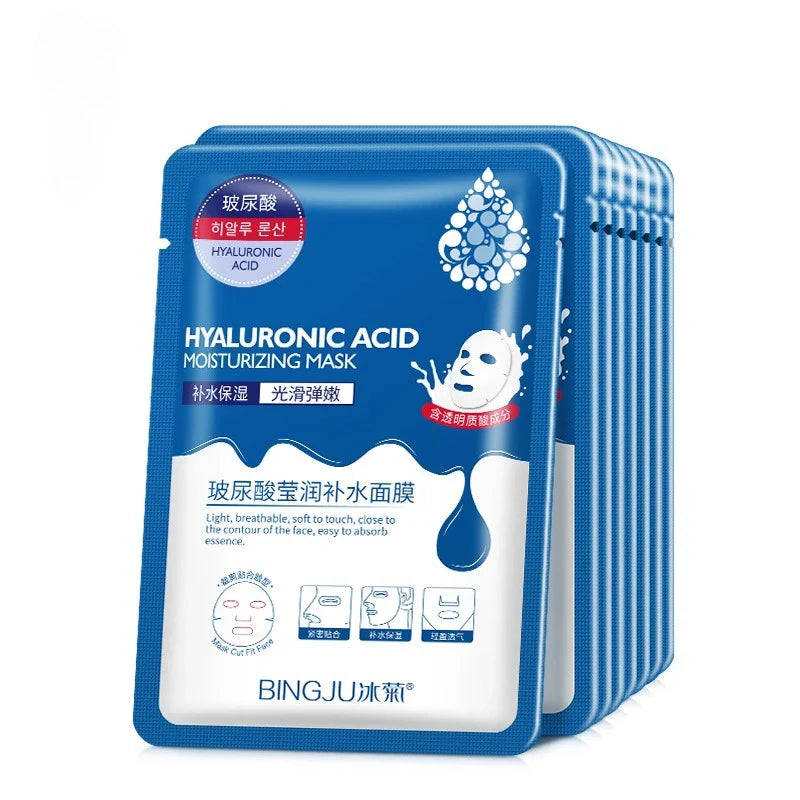 LAIKOU Hyaluronic Acid Sheet Masks – 10pcs Hydrating Face Masks