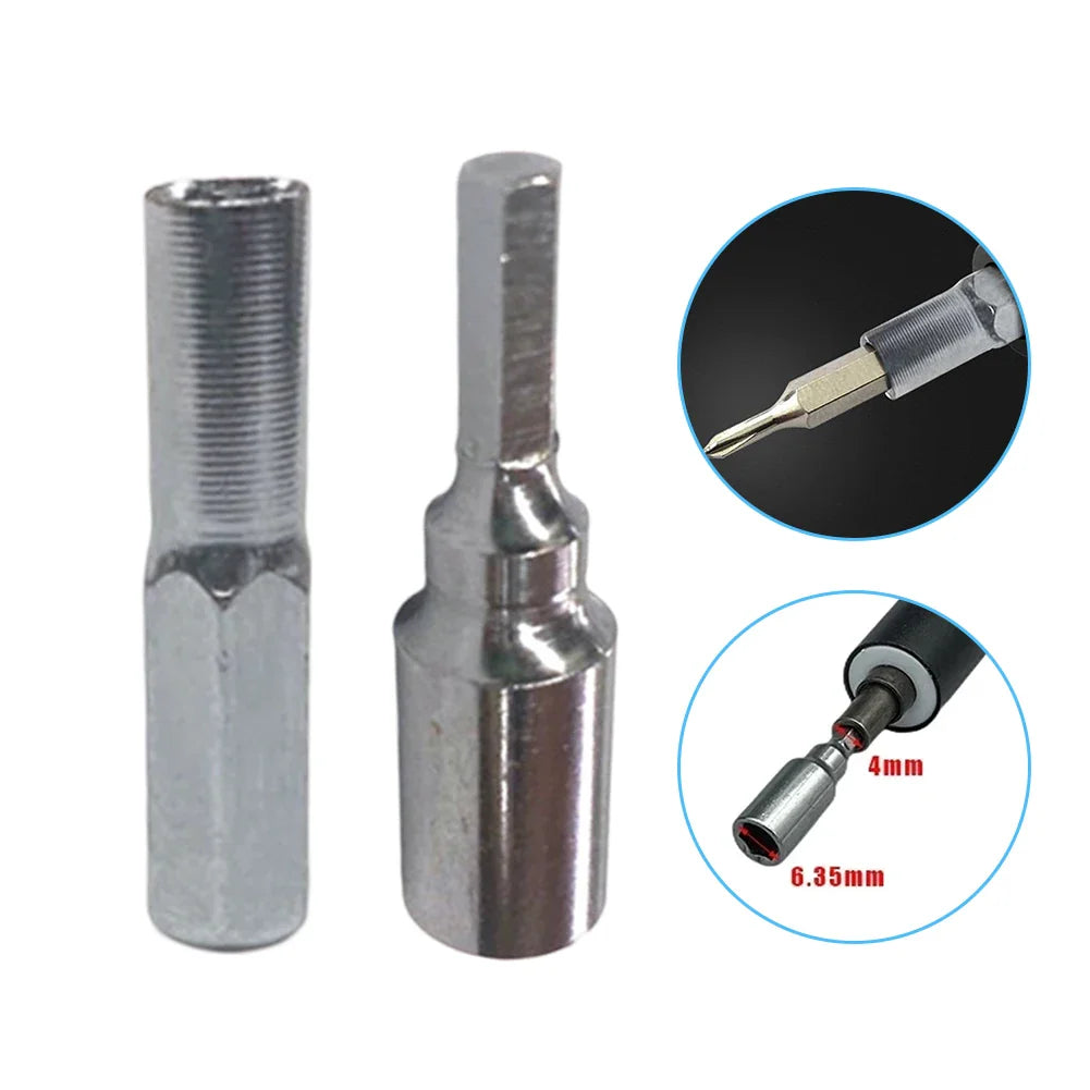 6.35mm & 4mm Magnetic Hex Screwdriver Bit Adapter Socket
