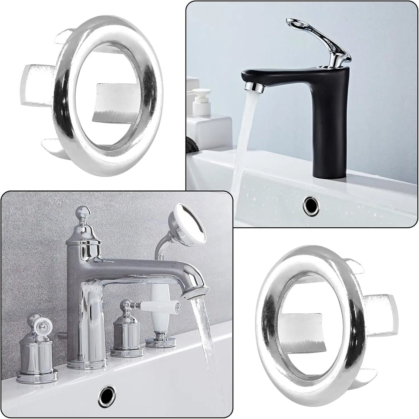 Brass Sink Overflow Hole Cover – Decorative Basin Drain Plug