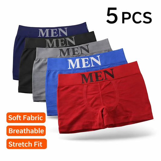 5-Pack Men's Boxer Briefs | Breathable Stretch Underwear Men's Boxer Briefs Peaceful Pleasures Health and Wellness