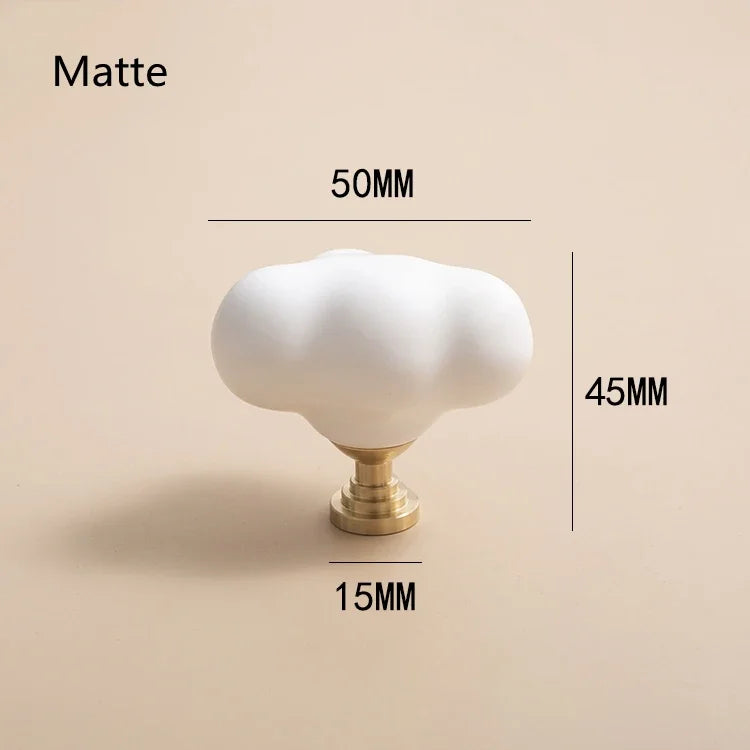 Nordic Cloud Ceramic & Brass Cabinet Handles & Drawer Knobs