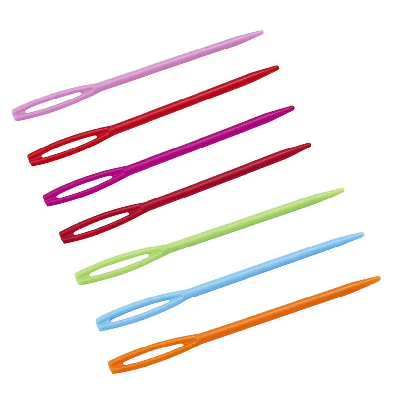 30-Piece Plastic Yarn Needles Set – 7/9/15cm Mixed Colors