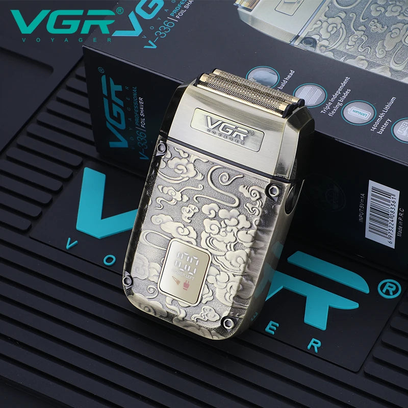 VGR 336 Shaver Professional USB Razor Rechargeable Beard Trimmer Digital Display Shaver Electric Trimmer 8500 RPM Shaver for Man Peaceful Pleasures Health and Wellness