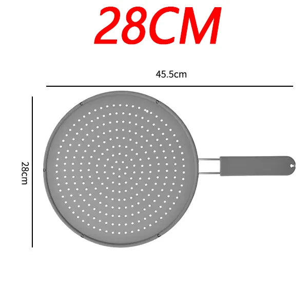 Silicone Splatter Screen with Stainless Steel Handle – Heat-Resistant Oil Splash Guard for Frying Pans