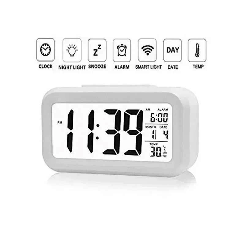 Small Digital Alarm Clock – Backlight, Temp & Date Display