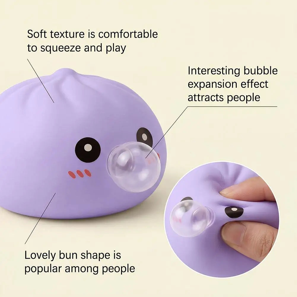 Silicone Bao Bun Squishy Toy – Slow Rising Squeeze & Bubbles