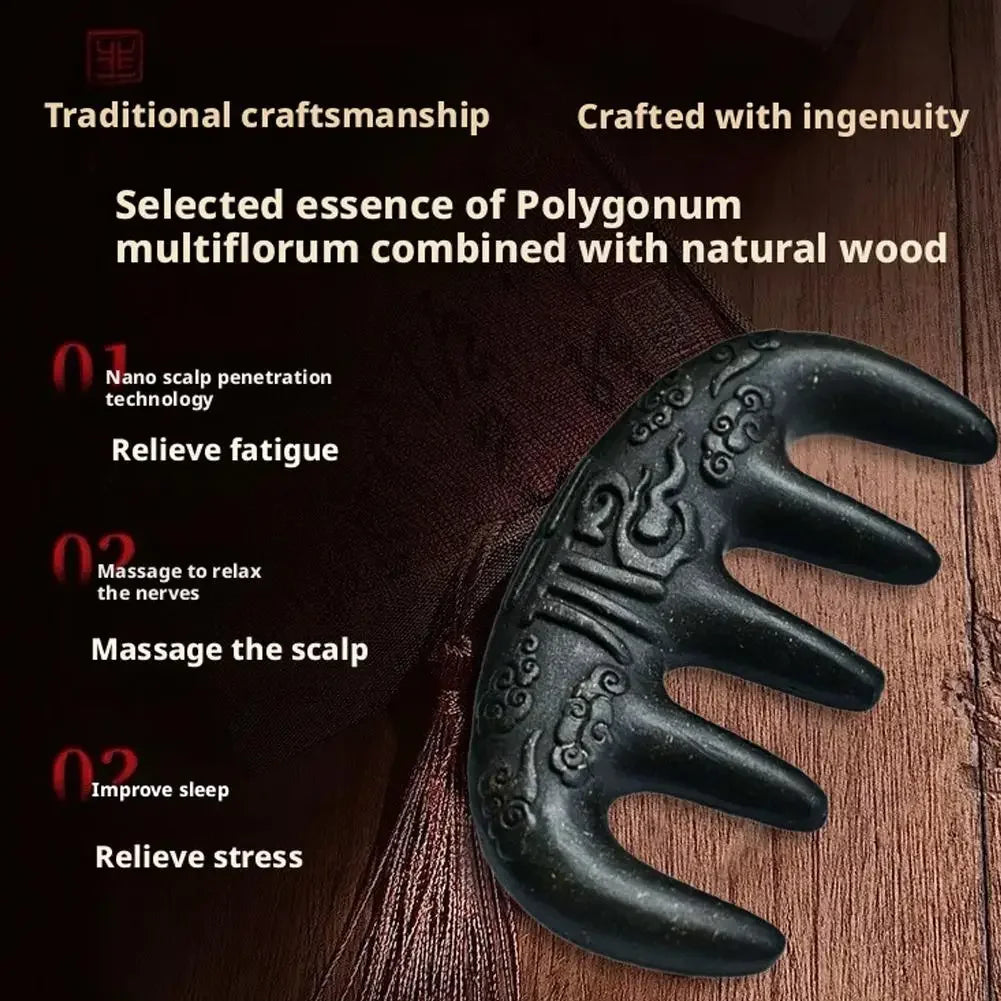 Polygonum Multiflorum Scalp Massage Comb – Wide Tooth Peaceful Pleasures Health and Wellness
