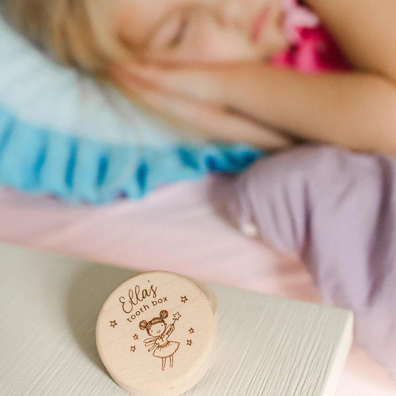 Personalized Wooden Tooth Fairy Keepsake Box | Custom Baby Gift Wooden Keepsake Box Peaceful Pleasures Health and Wellness