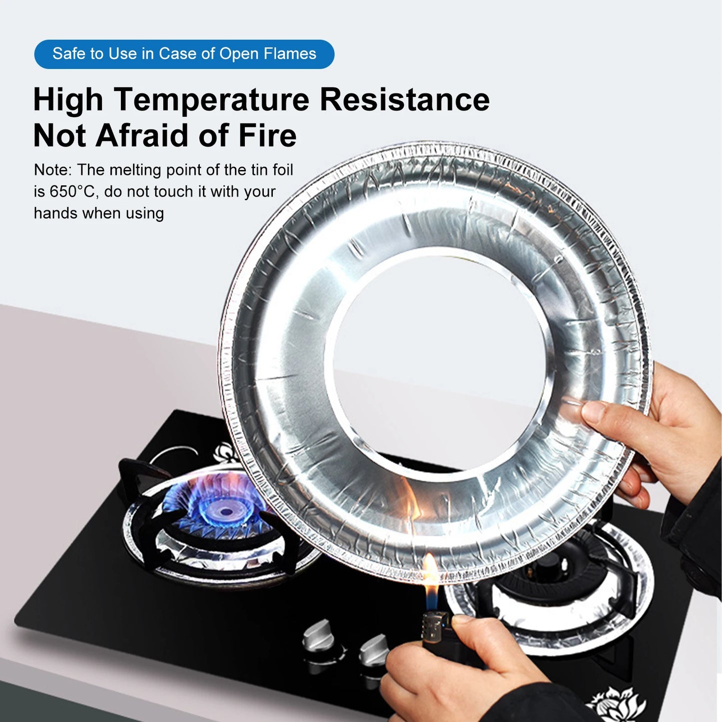 10Pcs Aluminum Foil Round Stove Burner Covers Reusable High-temperature Resistant Stove Top Protector for Clean Hygienic Kitchen Peaceful Pleasures Health and Wellness