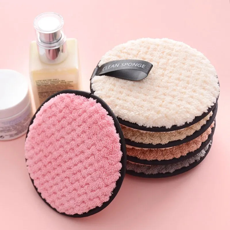 4PCS Makeup Remover Microfiber Cotton Pad Cosmetics Washable Makeup Towel Cleaning Sponge Skin Care Tool Makeup Remover and Faci Peaceful Pleasures Health and Wellness Color Random 4pc