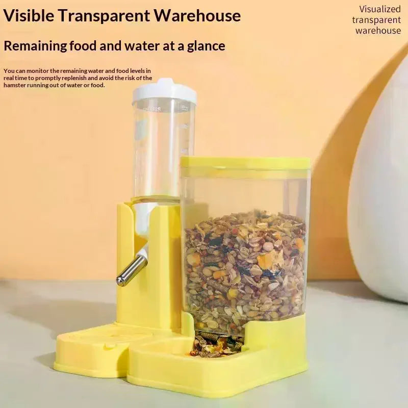2-in-1 Hamster Water Bottle & Automatic Feeder | Leakproof