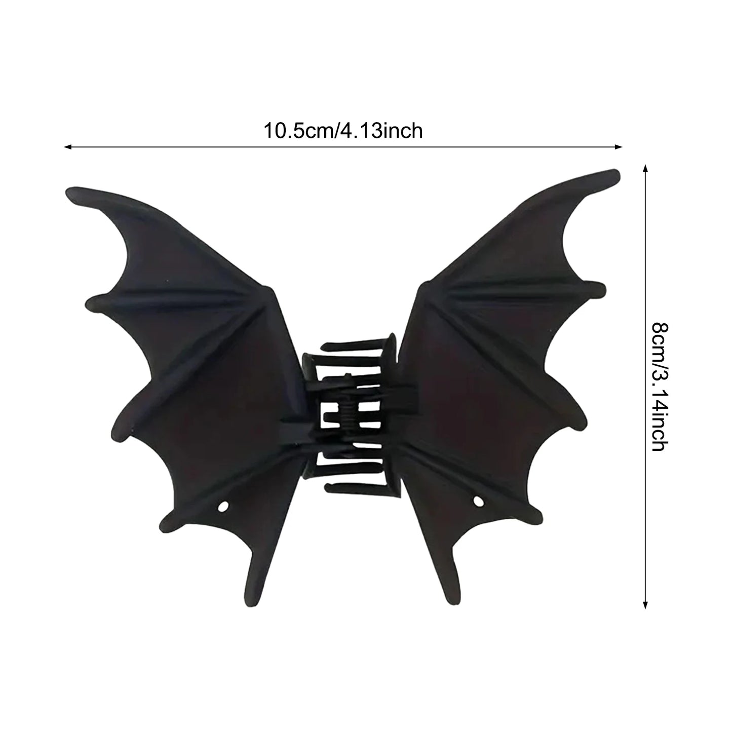 Punk Black Bat Shaped Hair Claw Clip Novelty Animal Hair Shark Clip for Halloween Party Cosplay Headwear Hair Styling Tool Peaceful Pleasures Health and Wellness black