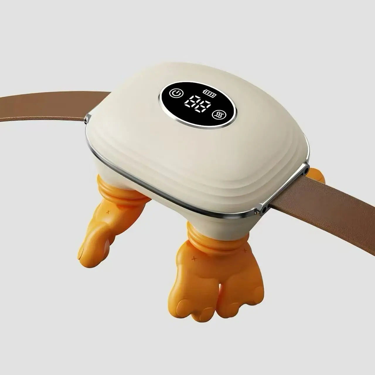 LCD Display Neck Shoulder Massager Simulated Hand Kneading Cervical Spine Massager Relax Trapezius Muscle Full Body Massage Peaceful Pleasures Health and Wellness Beige