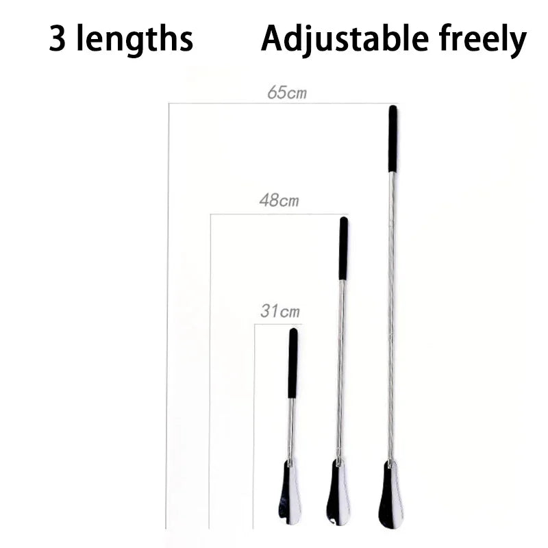 Retractable Long Handle Shoe Horn | Stainless Steel 31–65cm
