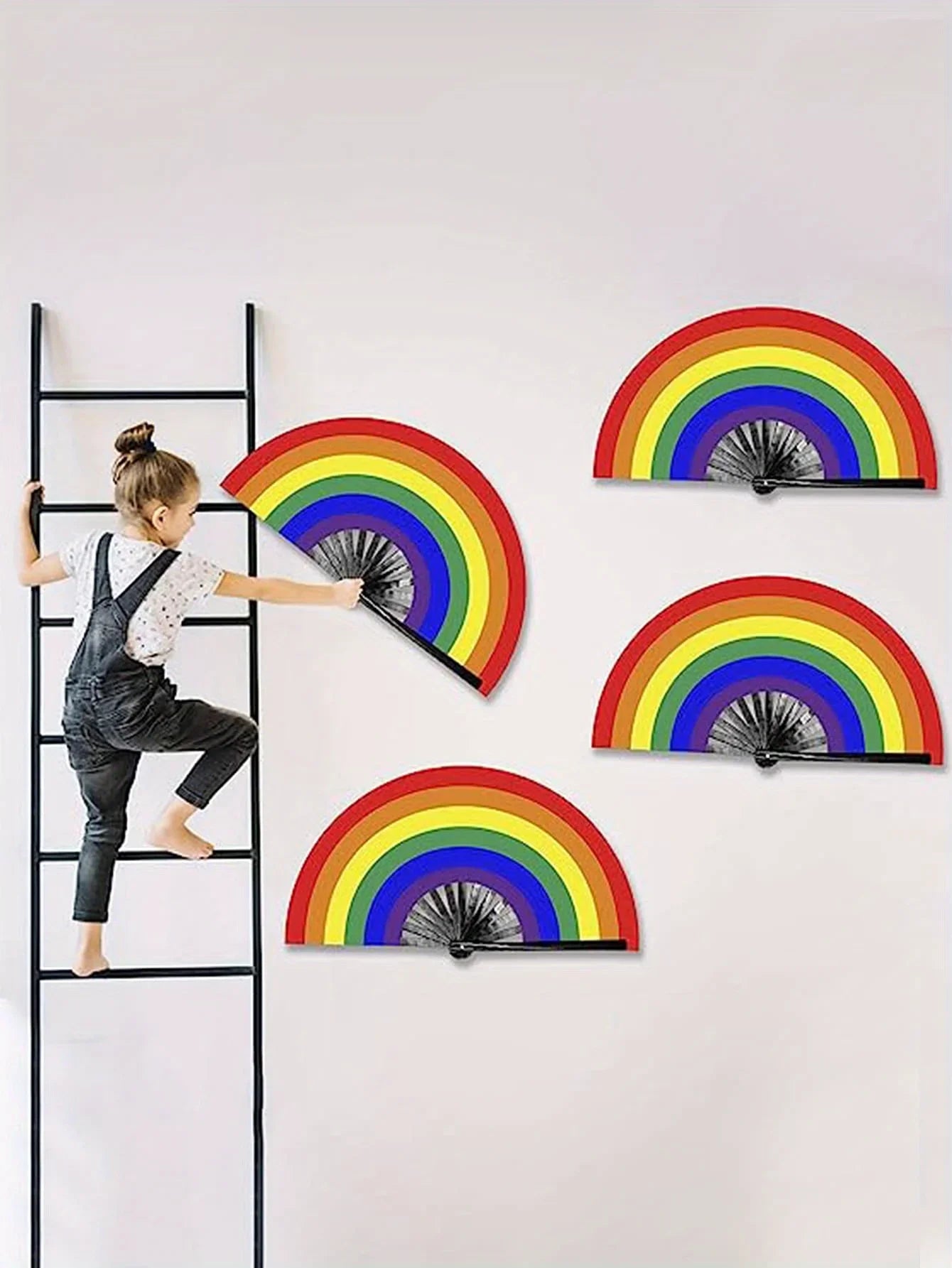 Rainbow Folding Fan – Dance, Wedding & Cosplay Prop