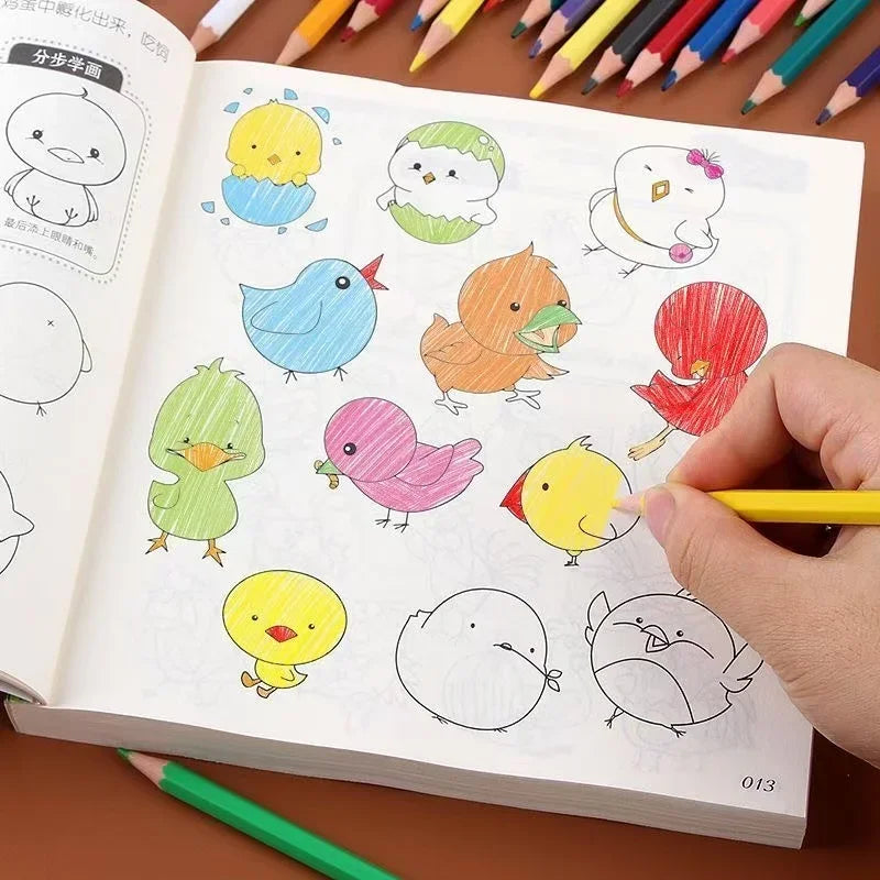 Kids Simple Drawing Coloring Book 10000 Easy Step-by-step Doodle