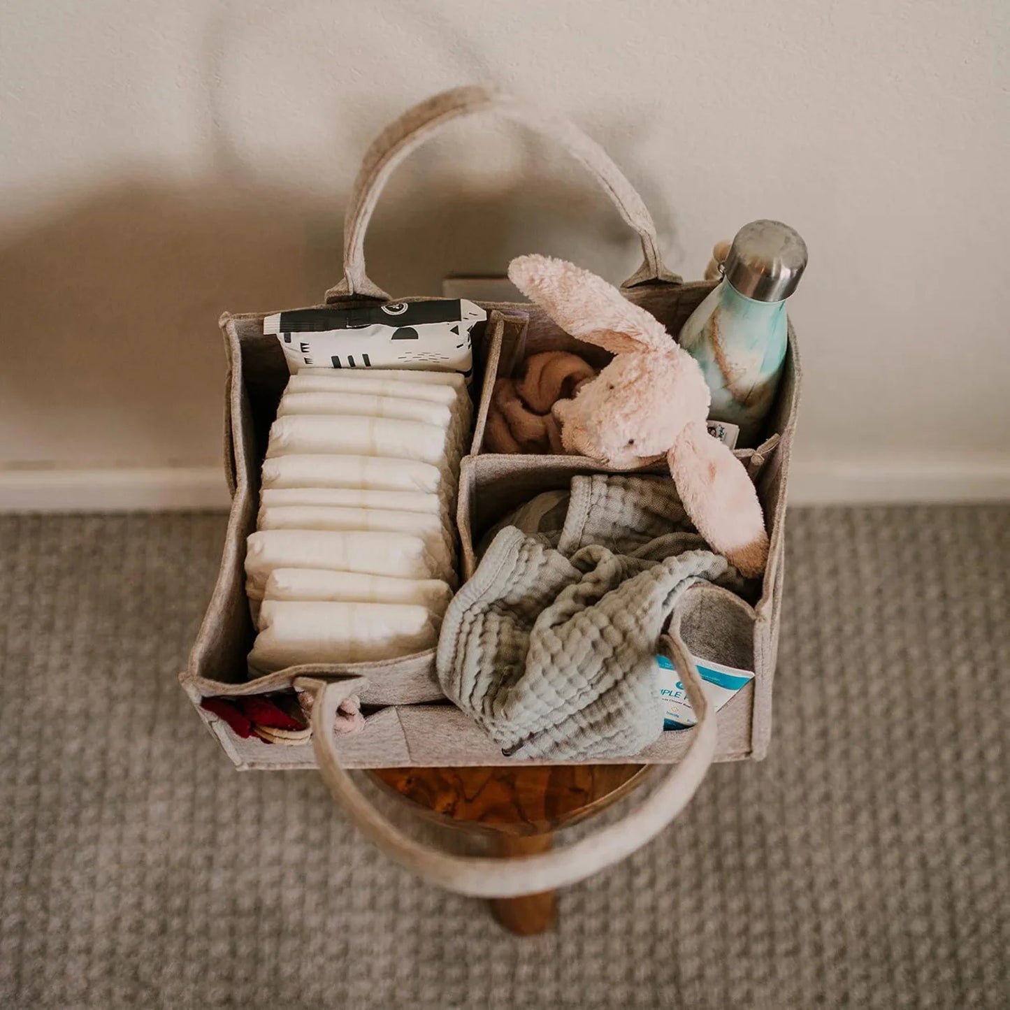 Felt Diaper Caddy Organizer – Nursery Storage & Car Caddy