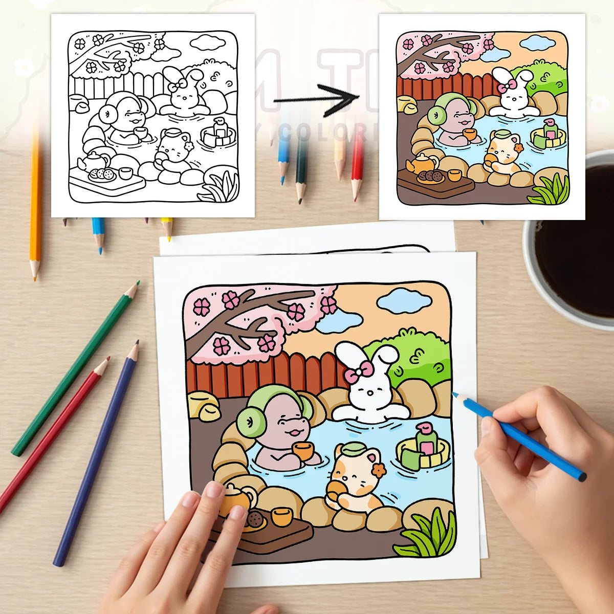 Cozy Coloring Books Adults Bold Easy Patterns Cute Drawing Book