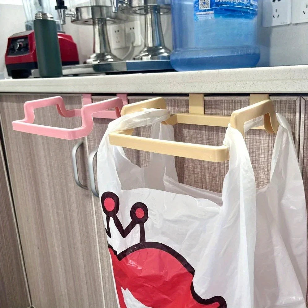 Mini Garbage Bag Holder | Door-Mounted Plastic Trash Hanger