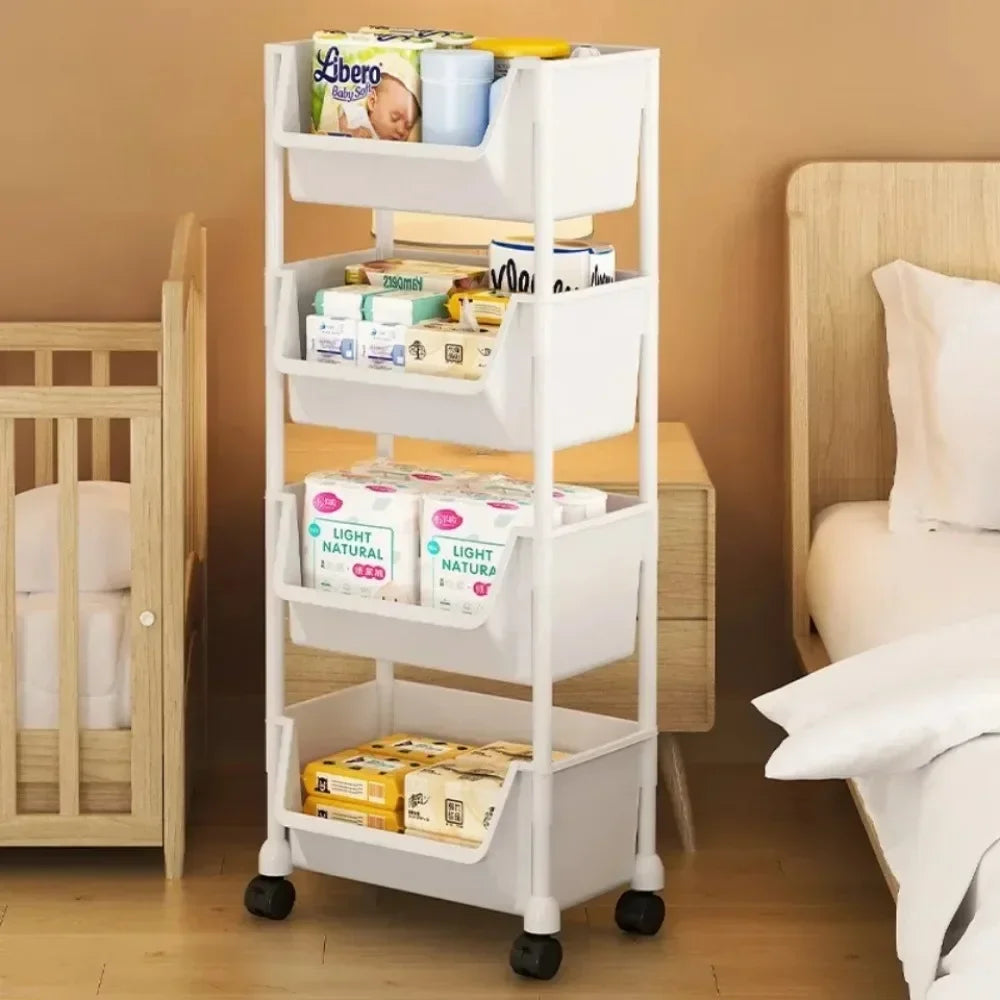 Rolling Multi-Layer Storage Shelf with Wheels – Kitchen, Bathroom & Bedroom Organizer Cart Peaceful Pleasures Health and Wellness