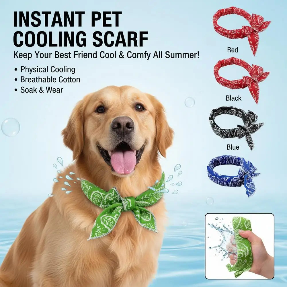 Dog Cooling Collar Summer Pet Cat Dog Ice Scarf Animal People Outdoor Sports Headband Towel Wristband Dog Bibs Pet Dog Supplies Peaceful Pleasures Health and Wellness