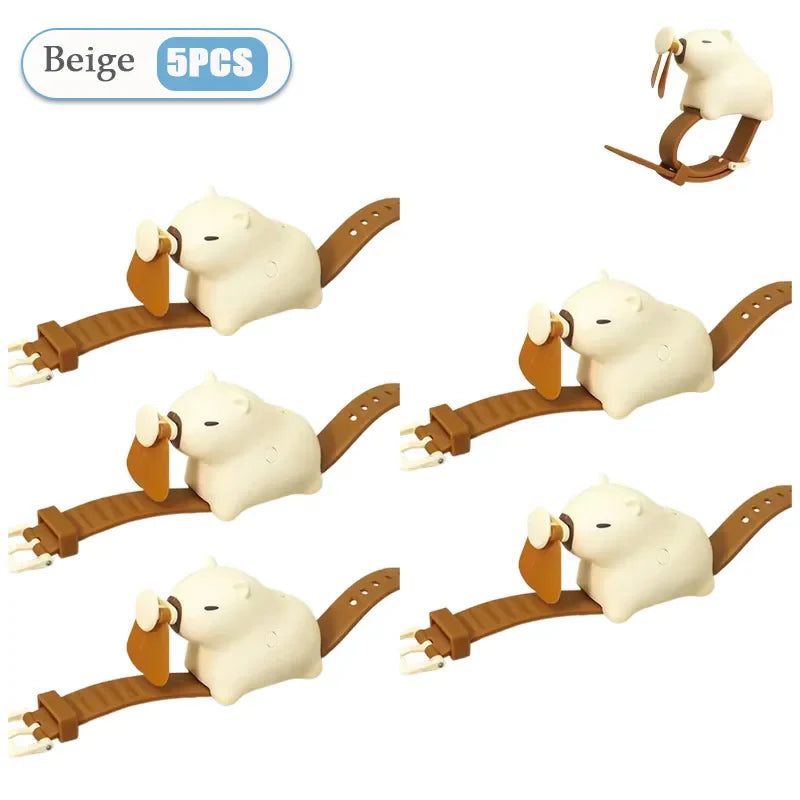 Capybara Wrist Fan – USB Rechargeable Wearable Watch Fan