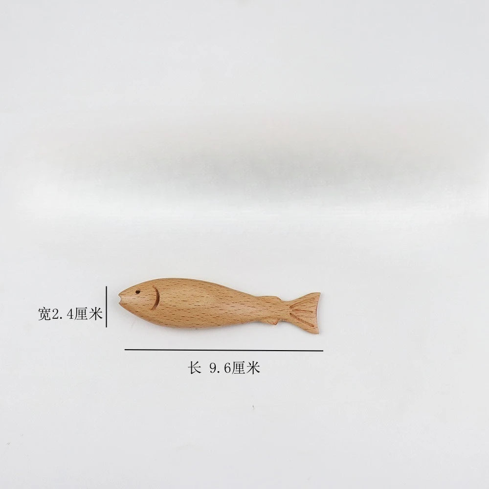 Wall Wooden Door Pendants Ultra-thin Tree Fish Ornament Lightweight Saves Space Wall-mounting Fish Hangable Pollack Charm Crafts Peaceful Pleasures Health and Wellness Fish-9.6CM