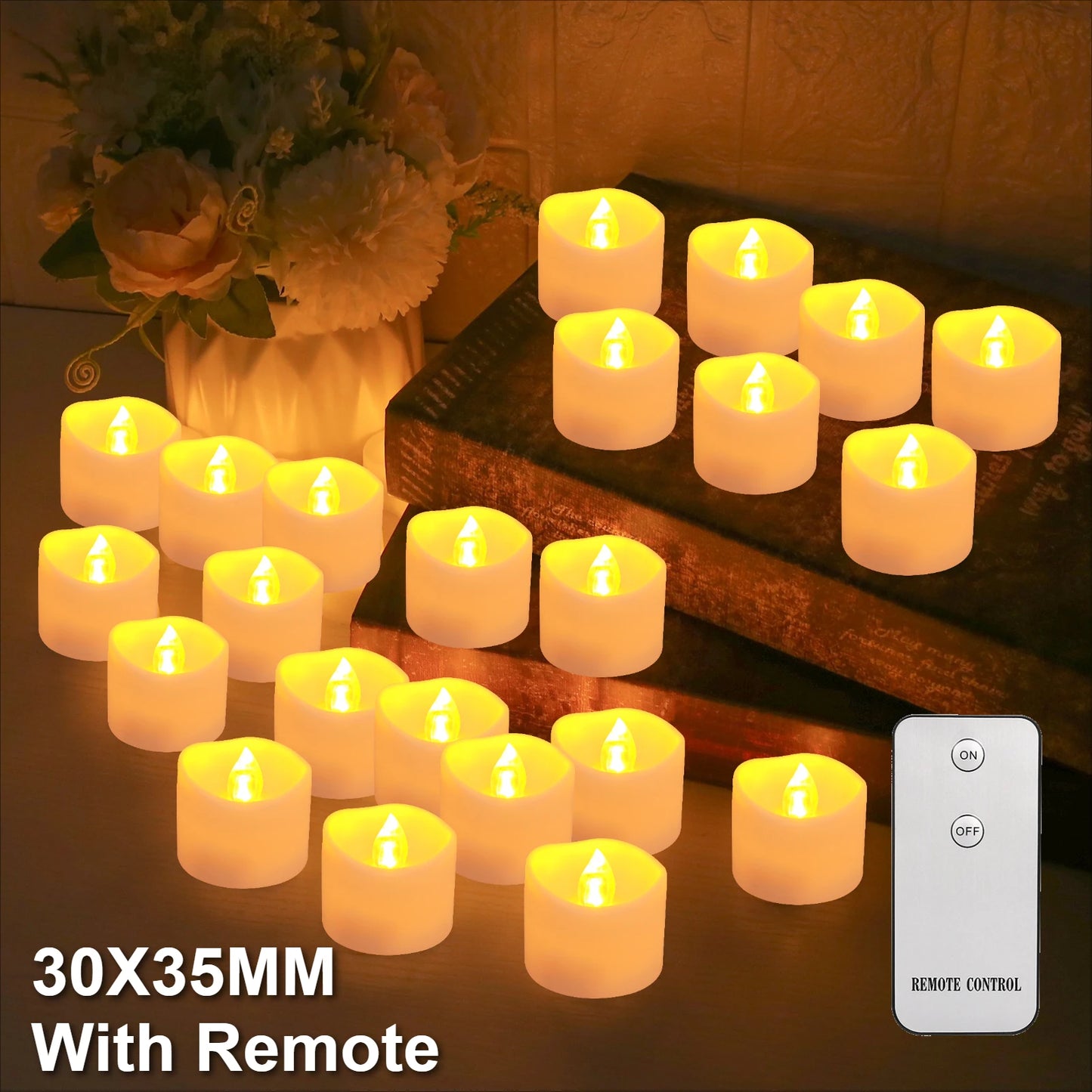 12Pcs Flameless LED Tea Lights Realistic Battery Operated Candles Tealights Electric Candles for Halloween Weddings Christmas Peaceful Pleasures Health and Wellness E Light Grey