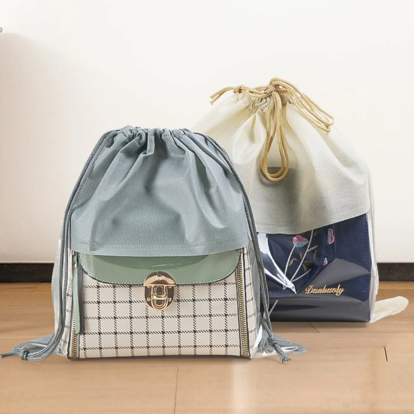 Dustproof Drawstring Storage Bags for Handbags & Clothes 5-Pack Dustproof Storage Bags Peaceful Pleasures Health and Wellness