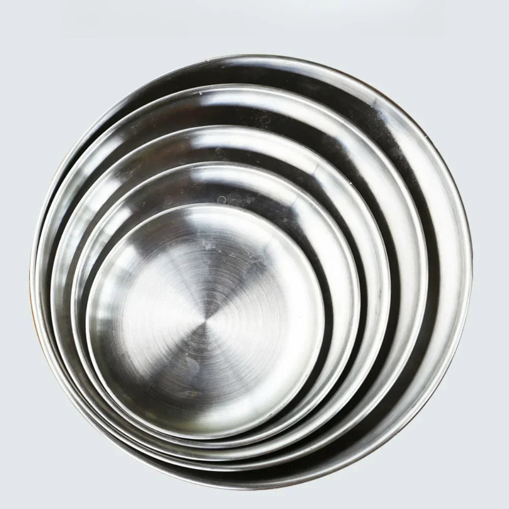 Stainless Steel BBQ Plates | Korean Grill Picnic Camping Dish
