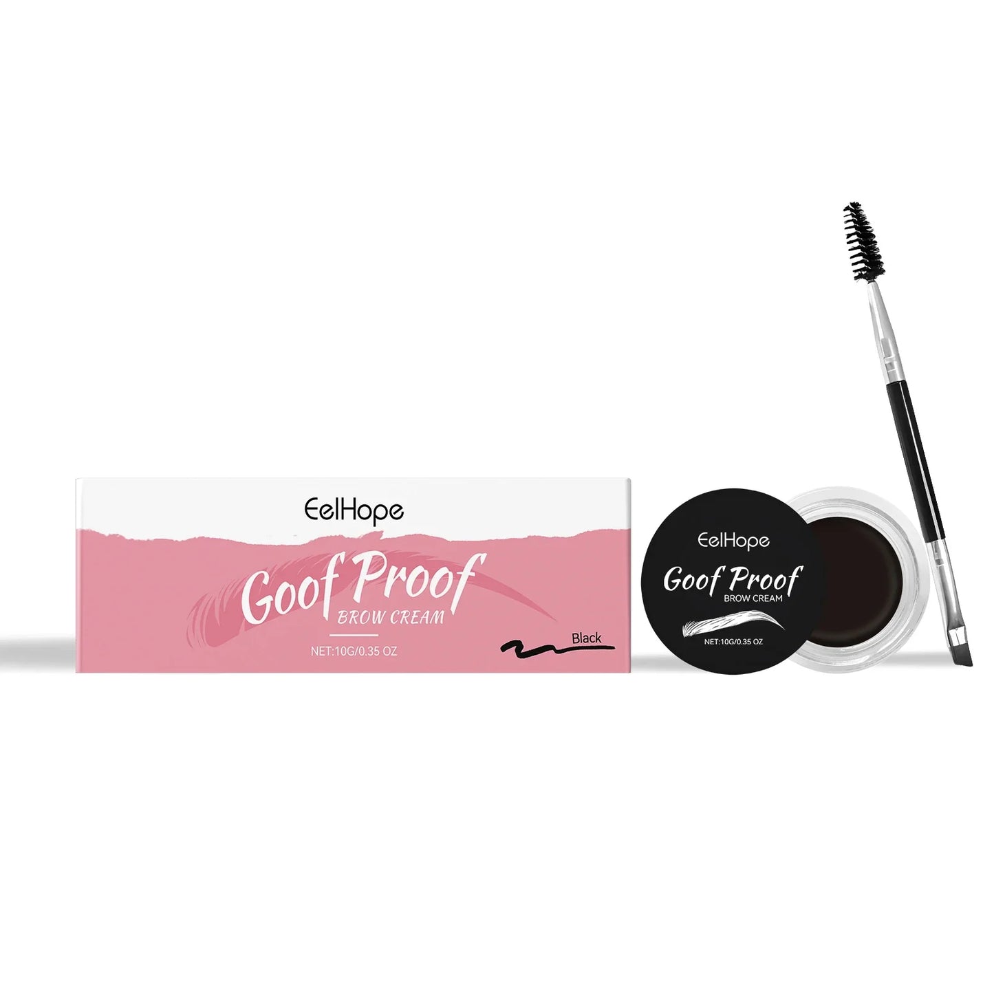 Eelhope Waterproof Eyebrow Tint Cream & Double-Ended Brush