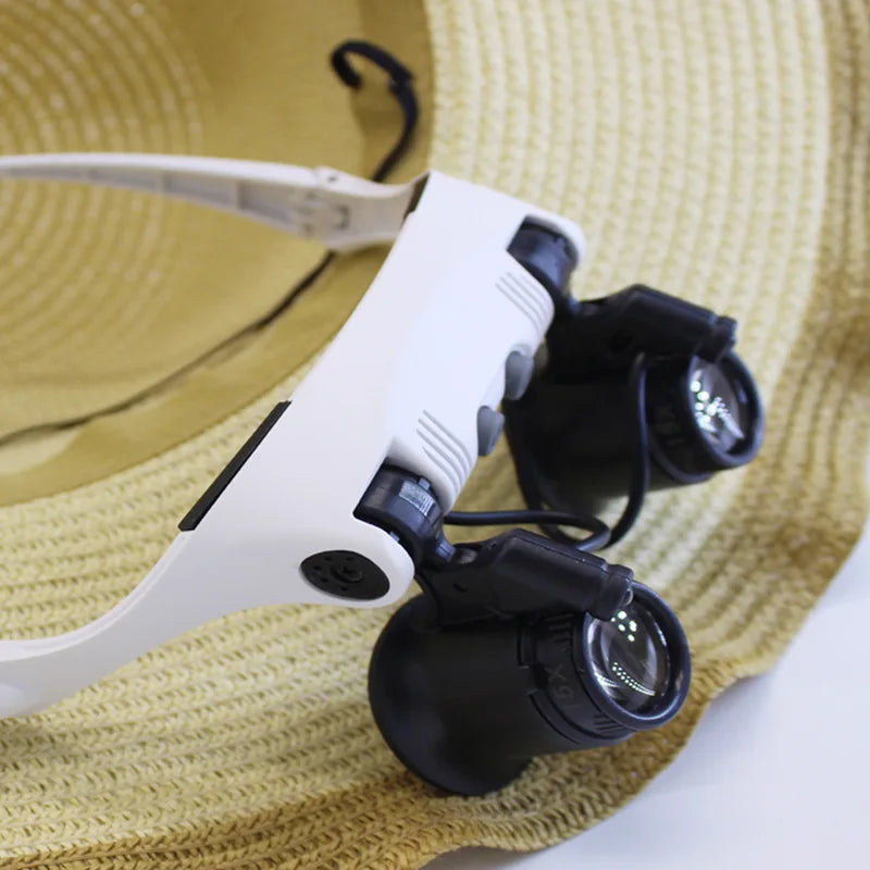 Magnifying Glasses 10X 15X 20X 25X Led Light Lamp Head Loupe Jeweler Headband Magnifier Eye Glasses Optical Glass Tool Repair Peaceful Pleasures Health and Wellness
