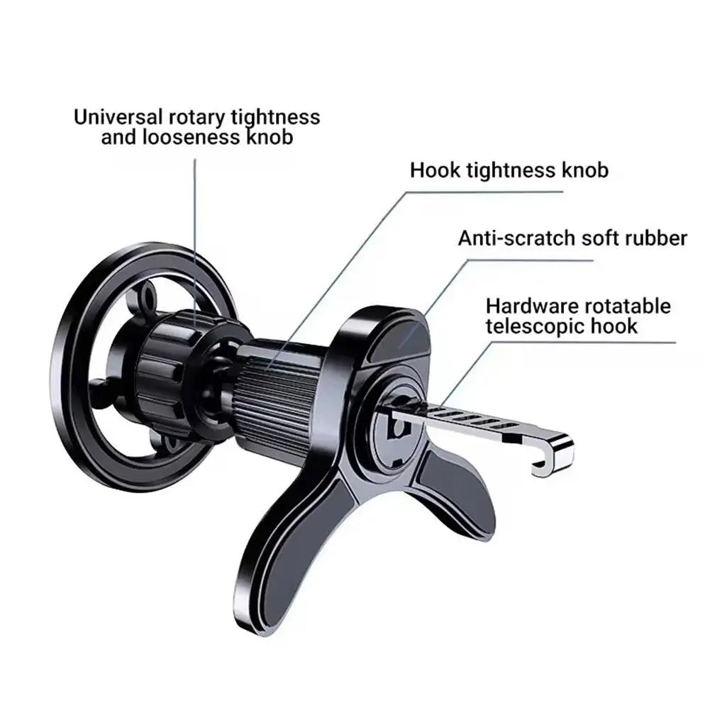 Magnetic Car Phone Holder | 360° Rotation Memory Alloy Arm