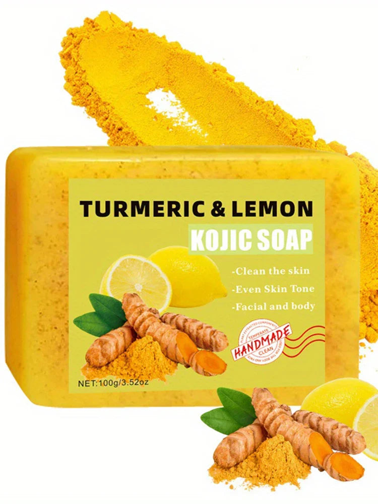 Lemon Turmeric Kojic Acid Soap 3-Pack – Face & Body Bar