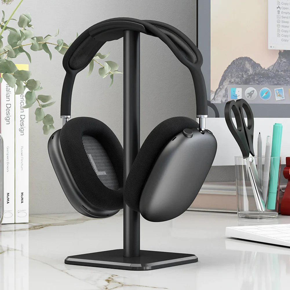 Aluminium Alloy Headphone Stand Rack Space Saving Desktop Organizer Display Earphone Mount Hanger Headset Support Stand Peaceful Pleasures Health and Wellness