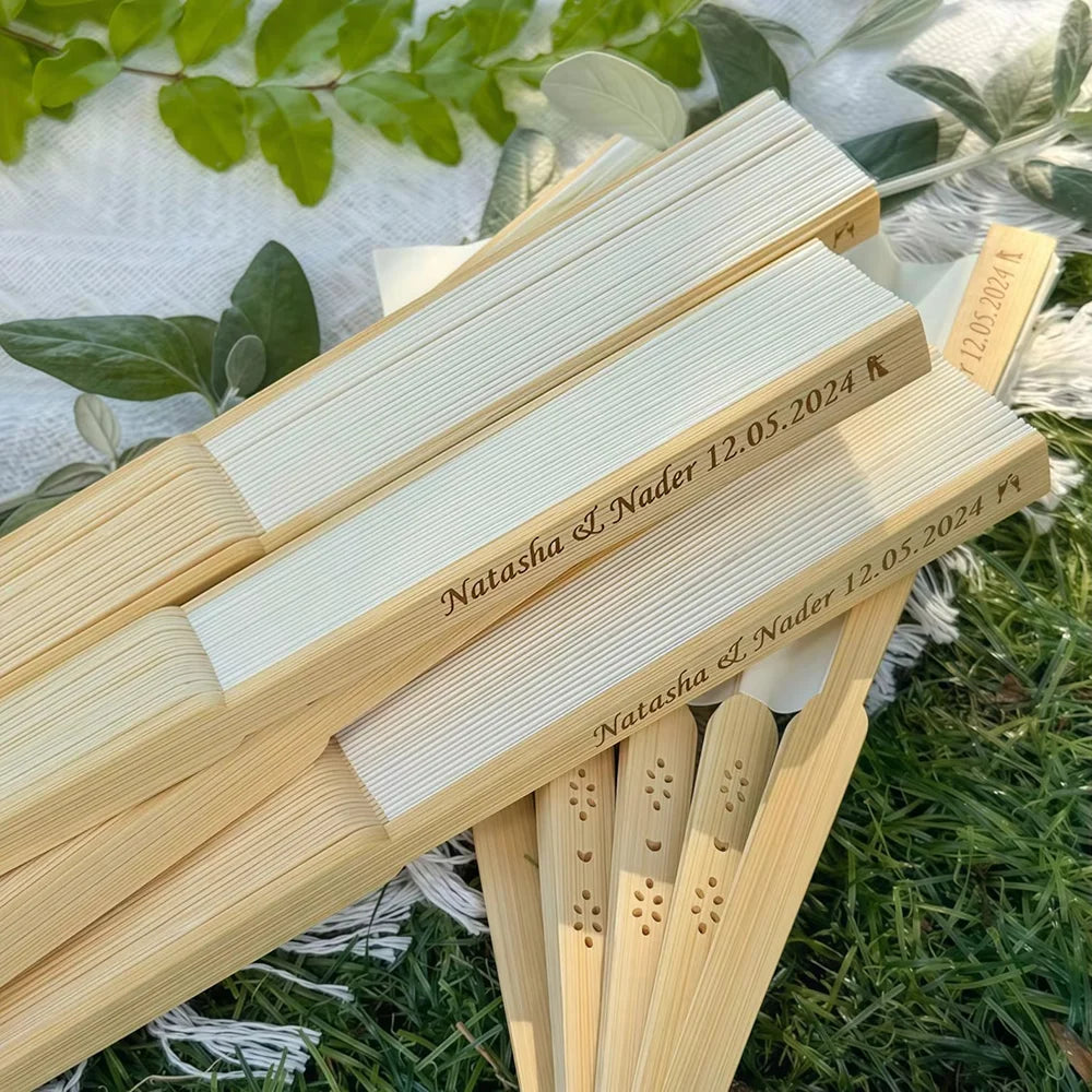 Custom Wooden Hand Fan | Wedding & Bachelorette Party Favor