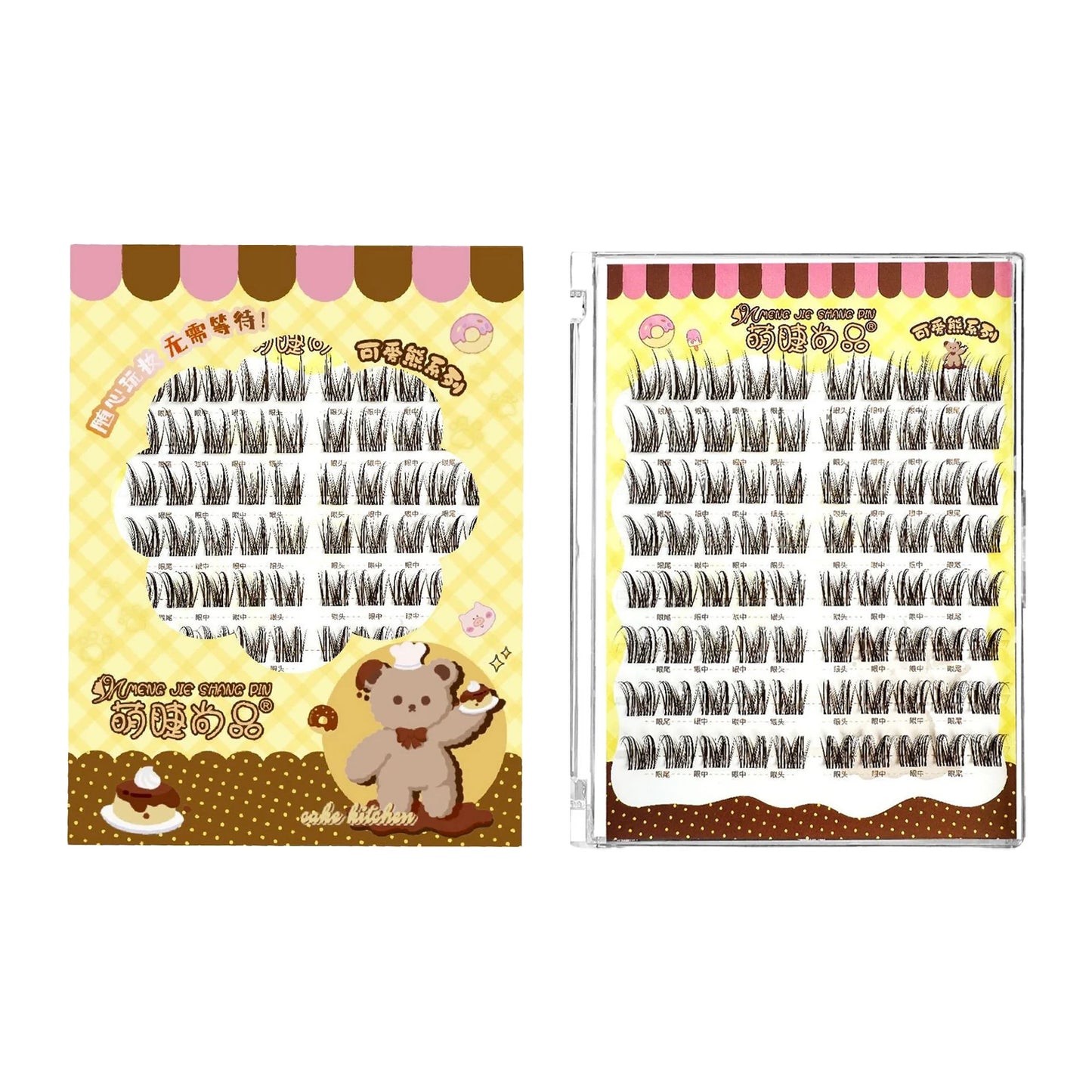 8-Row 3D Cluster False Eyelashes | Korean C-Curl Lash Set