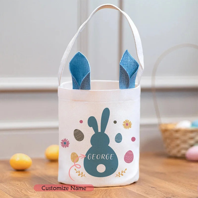 Personalised Easter Bunny Treat Bag | Kids Egg Hunt Gift Sack