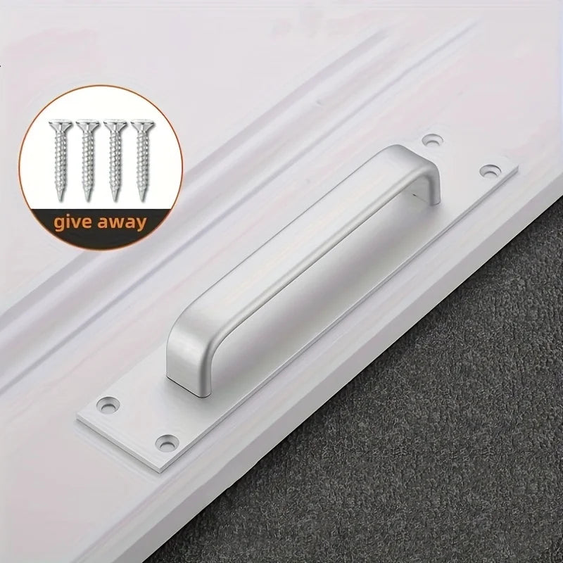 Aluminum Alloy Door Handle Window Cabinet Balcony Sliding Door Pull with Srews Pull Closet Furniture Hardware Home Improvement Peaceful Pleasures Health and Wellness Silver