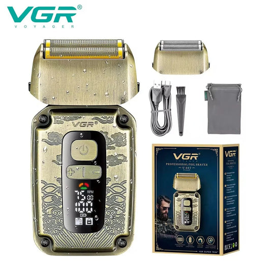 VGR 337 Hair Trimmer Rechargeable IPX6 Waterproof Cordless Shaving Machine Professional Reciprocating Metal Trimmer for Men Peaceful Pleasures Health and Wellness 337 usb